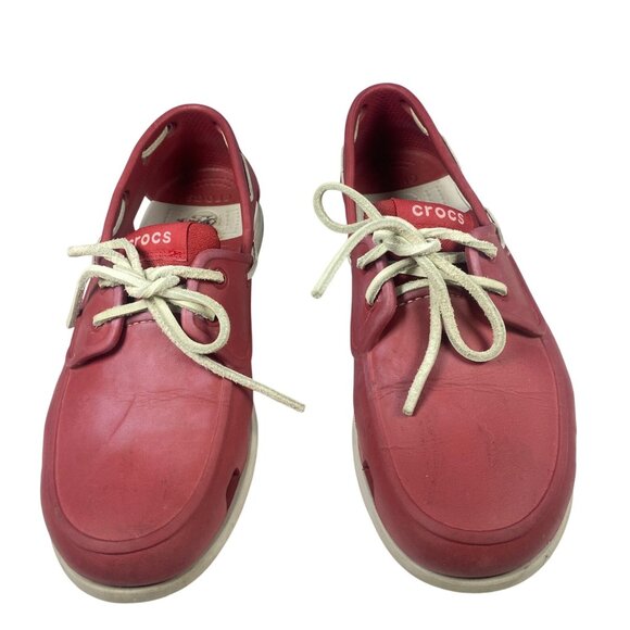 Crocs Other - Crocs Top Sider Slip on Boat Shoes Men's 8 Non Marking, Red